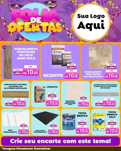 Modelo de Rede Social para Feed Instagram com o tema Folia de Ofertas para Pisos e revestimentos