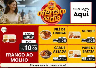Modelo de Encarte para Encarte A4 Horizontal com o tema Ofertaço Do Dia para Restaurante