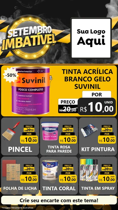 Modelo de Rede Social para Stories com o tema Setembro Imbatível para Tintas e Ferramentas