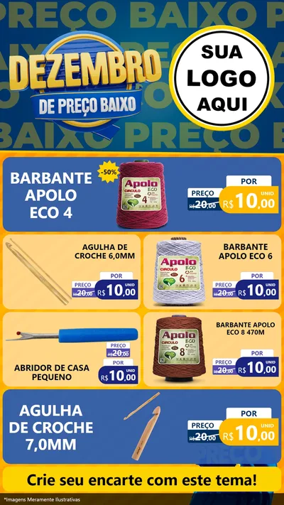 Modelo de TV para TV Vertical com o tema Dezembro de Preço Baixo para Armarinho e Aviamentos
