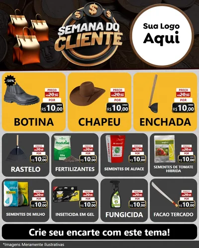 Modelo de Rede Social para Feed Instagram com o tema Semana do Cliente para Agropecuária