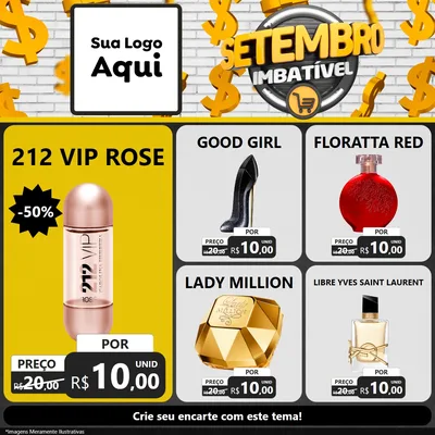 Modelo de Rede Social para Feed Facebook com o tema Setembro Imbatível para Perfumes