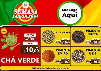 Modelo de Encarte para Encarte A4 Horizontal com o tema Semana Farroupilha para Produtos Naturais