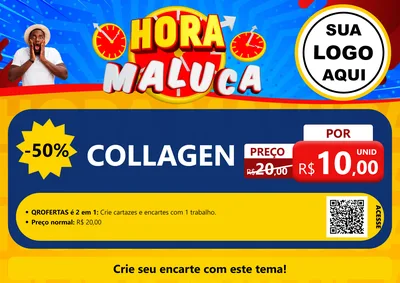 Modelo de Cartaz para Cartaz A4 Horizontal com o tema Hora Maluca para Suplementos alimentares