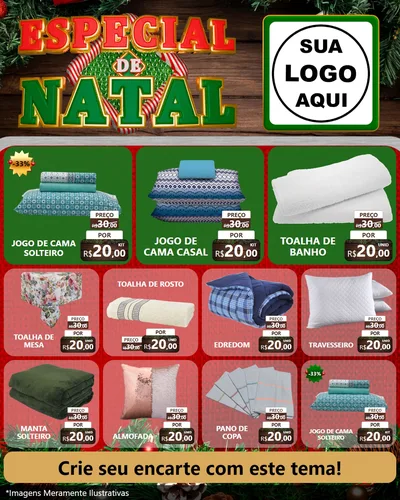 Modelo de Rede Social para Feed Instagram com o tema Especial de Natal para Cama, Mesa e Banho