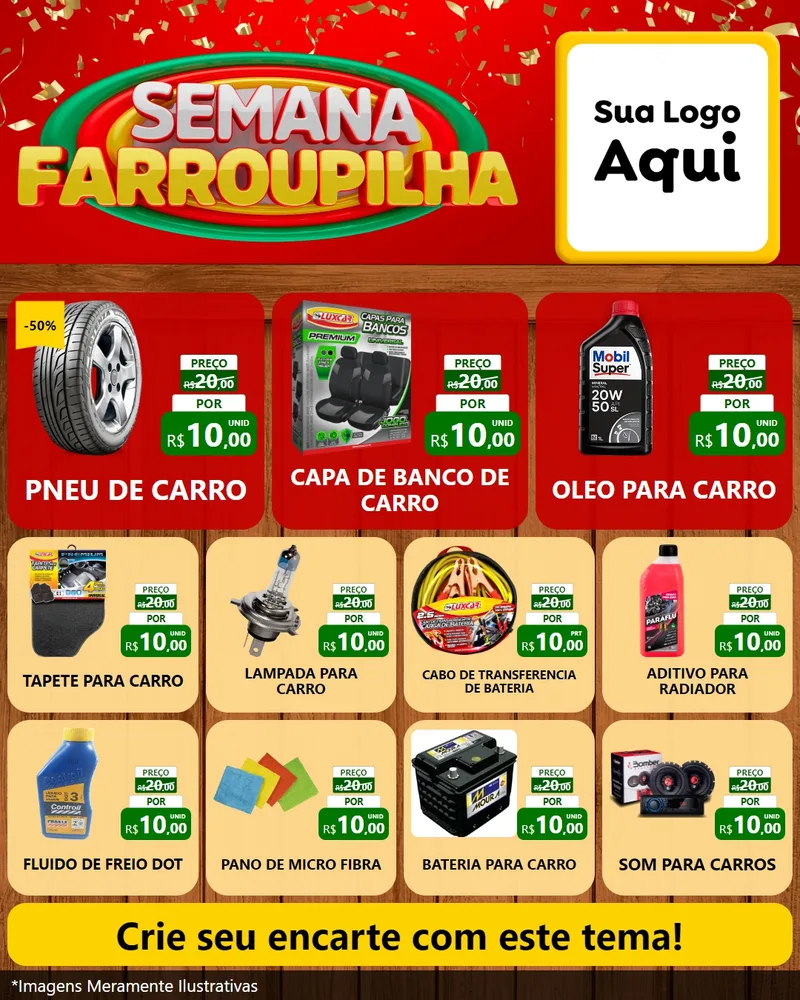 Modelo de Rede Social para Feed Instagram com o tema Semana Farroupilha para Auto peças