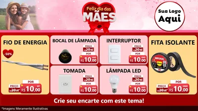 Modelo de TV para TV Horizontal com o tema Feliz Dia Das Mães para Materiais Elétricos