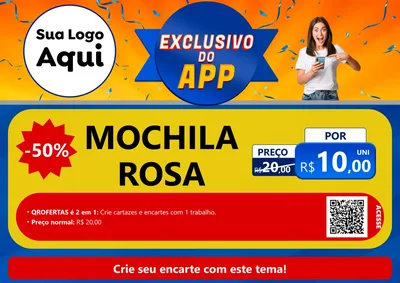 Modelo de Cartaz para Cartaz A4 Horizontal com o tema Exclusivo do Aplicativo para Papelaria