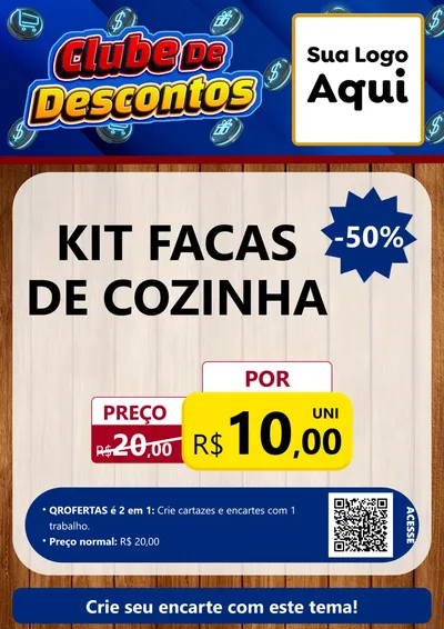 Modelo de Cartaz para Cartaz A4 Vertical com o tema Clube de Descontos para Utilidades Domésticas