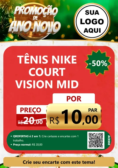 Modelo de Cartaz para Cartaz A4 Vertical com o tema Promoção de Ano Novo para Calçados
