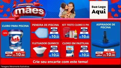 Modelo de TV para TV Horizontal com o tema Promoção das Mães para Produtos para Piscina