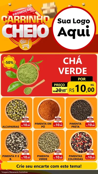 Modelo de Rede Social para Stories com o tema Promoção carrinho cheio para Produtos Naturais