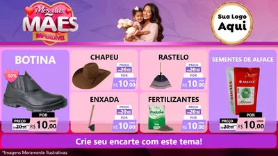 Modelo de TV para TV Horizontal com o tema Mês das Mães Imperdível para Agropecuária