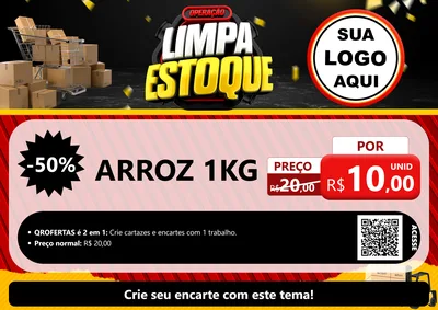 Modelo de Cartaz para Cartaz A4 Horizontal com o tema Operação Limpa Estoque para Supermercado