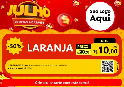 Modelo de Cartaz para Cartaz A4 Horizontal com o tema Julho Ofertas Imbatíveis para Hortifrúti