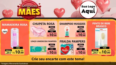 Modelo de TV para TV Horizontal com o tema Semana das Mães para Bebês