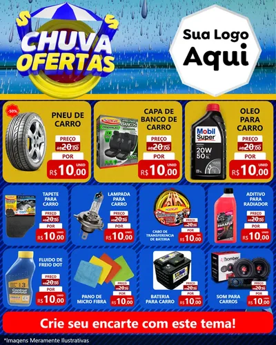 Modelo de Rede Social para Feed Instagram com o tema Chuva de Ofertas para Auto peças