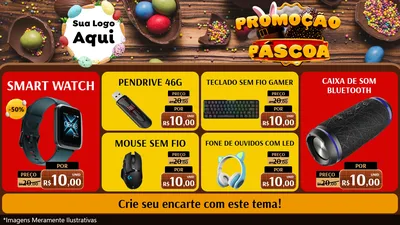 Modelo de TV para TV Horizontal com o tema Promoção Páscoa para Informática