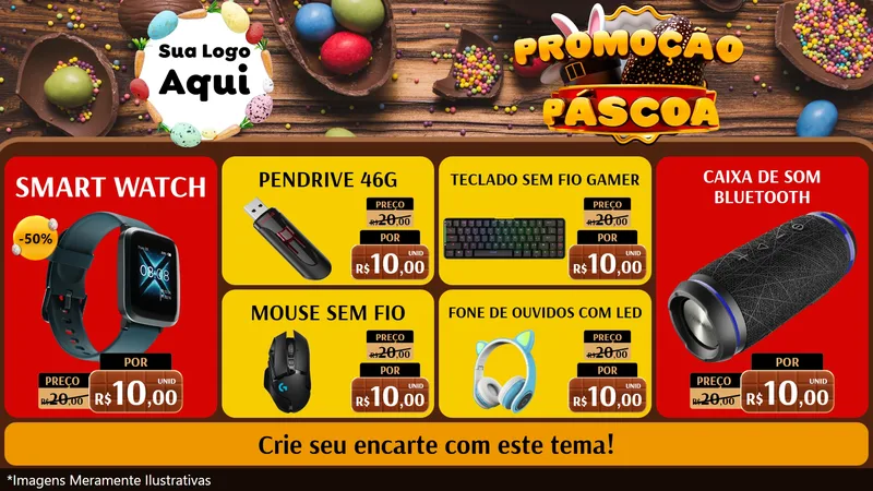 Modelo de TV para TV Horizontal com o tema Promoção Páscoa para Informática