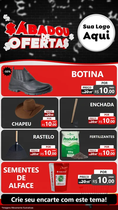 Modelo de TV para TV Vertical com o tema Sabadou de Ofertas para Agropecuária