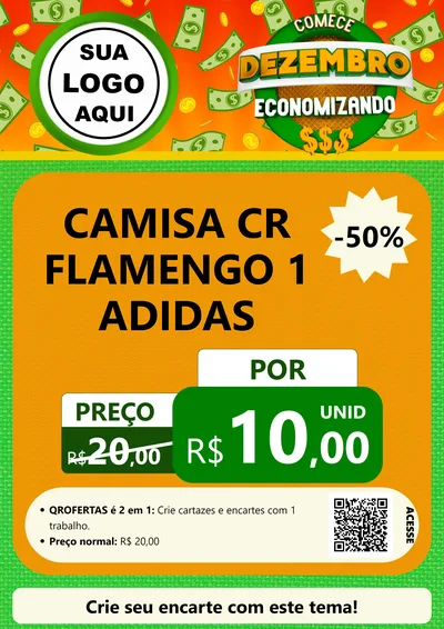 Modelo de Cartaz para Cartaz A4 Vertical com o tema Comece Dezembro Economizando para Roupas e acessórios