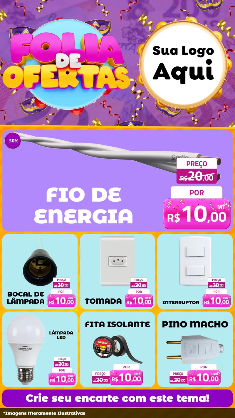 Modelo de Rede Social para Stories com o tema Folia de Ofertas para Materiais Elétricos