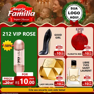 Modelo de Rede Social para Feed Facebook com o tema Alegria Em Família - Super Ofertas para Perfumes