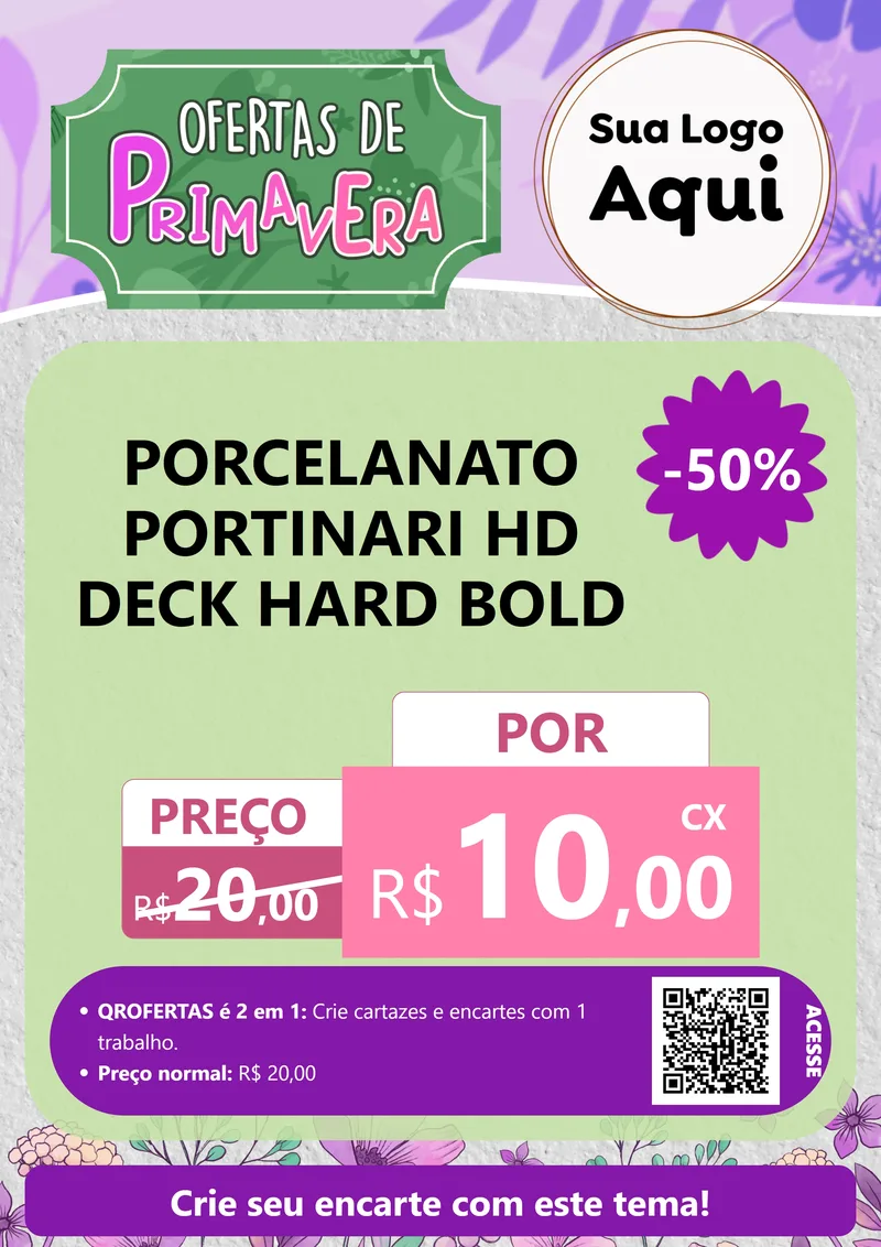 Modelo de Cartaz para Cartaz A4 Vertical com o tema Ofertas de Primavera para Pisos e revestimentos