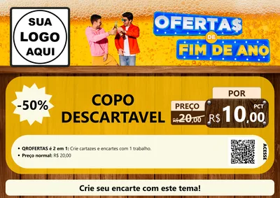 Modelo de Cartaz para Cartaz A4 Horizontal com o tema Ofertas de Fim de Ano para Embalagens