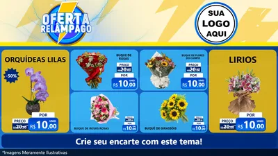 Modelo de TV para TV Horizontal com o tema Oferta Relâmpago para Floricultura e jardim
