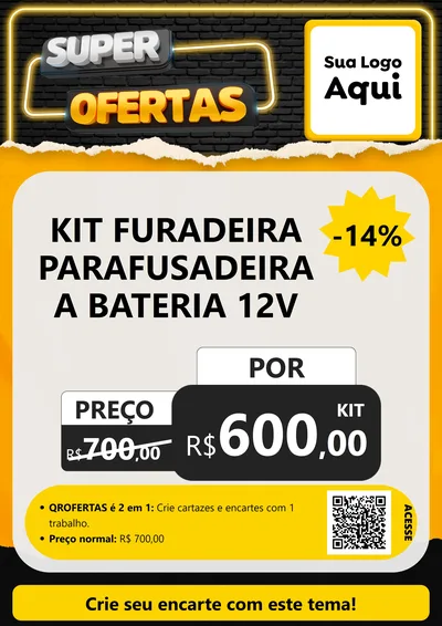 Modelo de Cartaz para Cartaz A4 Vertical com o tema Super Ofertas para Maquinas e Ferramentas