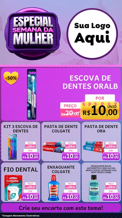 Modelo de Rede Social para Stories com o tema Especial Semana da Mulher para Higiene Pessoal