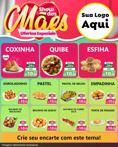 Modelo de Rede Social para Feed Instagram com o tema Show das Mães - Ofertas Especiais para Salgadaria