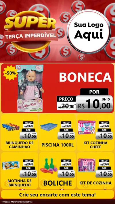 Modelo de Rede Social para Stories com o tema Super Terça Imperdível para Brinquedos