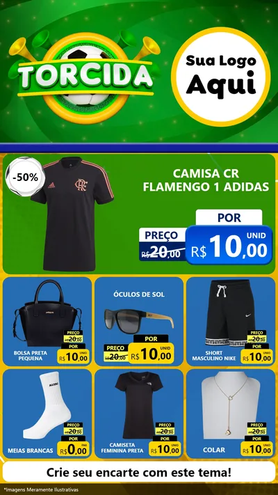 Modelo de Rede Social para Stories com o tema Torcida para Roupas e acessórios