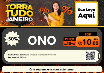 Modelo de Cartaz para Cartaz A4 Horizontal com o tema Torra Tudo Janeiro para Óticas