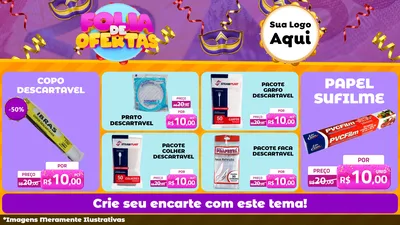 Modelo de TV para TV Horizontal com o tema Folia de Ofertas para Embalagens