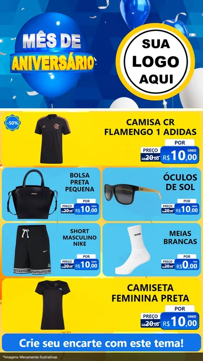 Modelo de TV para TV Vertical com o tema Mês de Aniversário para Roupas e acessórios