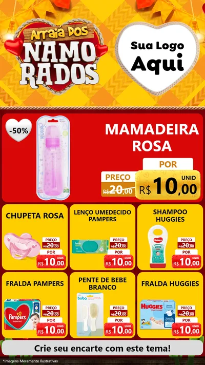 Modelo de Rede Social para Stories com o tema Arraiá dos Namorados para Bebês