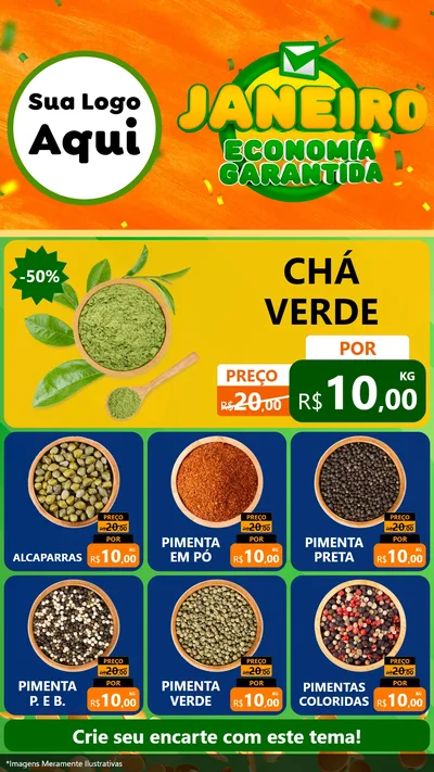 Modelo de Rede Social para Stories com o tema Janeiro - Economia Garantida para Produtos Naturais