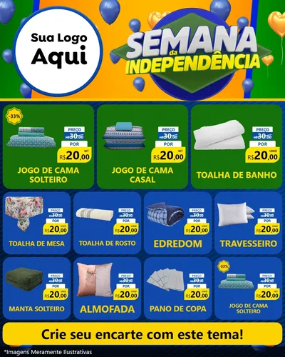 Modelo de Rede Social para Feed Instagram com o tema Semana da Independência para Cama, Mesa e Banho