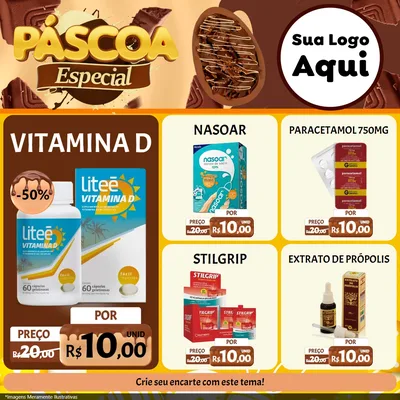Modelo de Rede Social para Feed Facebook com o tema Páscoa Especial para Farmácia
