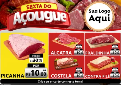 Modelo de Encarte para Encarte A4 Horizontal com o tema Sexta do Açougue para Açougue