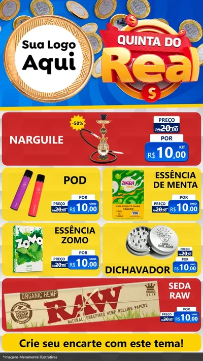 Modelo de TV para TV Vertical com o tema Quinta do Real para Tabacaria