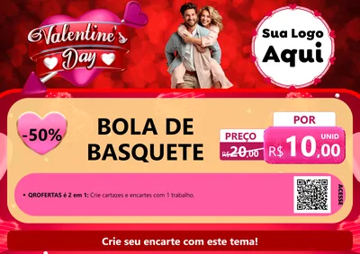 Modelo de Cartaz para Cartaz A4 Horizontal com o tema Valentine's Day para Artigos Esportivos