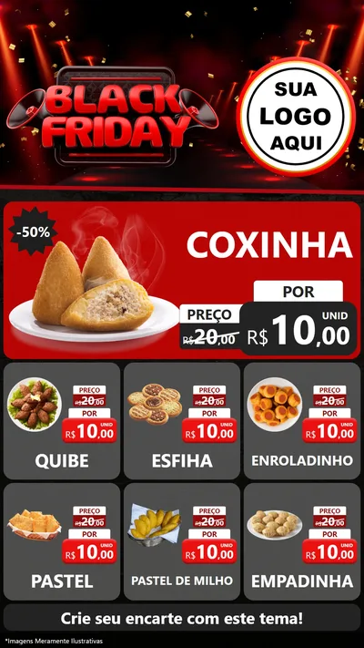 Modelo de Rede Social para Stories com o tema Black Friday para Salgadaria