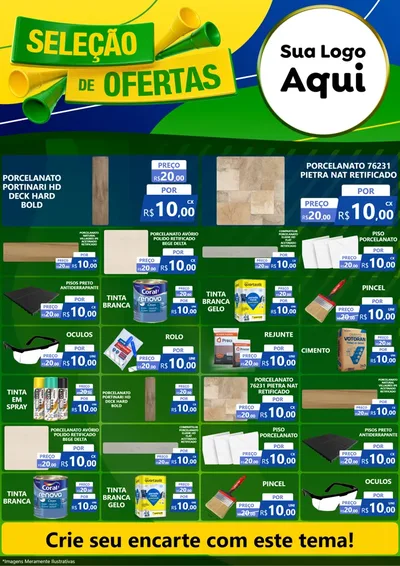 Modelo de Encarte para Encarte A4 Vertical com o tema Seleção de Ofertas - Copa para Pisos e revestimentos