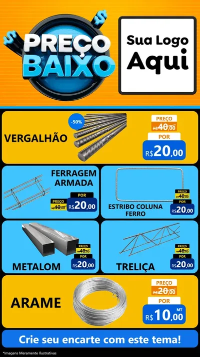 Modelo de TV para TV Vertical com o tema Preço Baixo para Ferragens