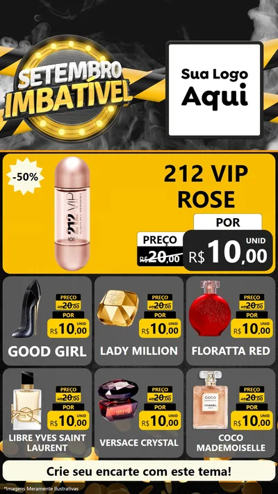 Modelo de Rede Social para Stories com o tema Setembro Imbatível para Perfumes