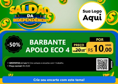 Modelo de Cartaz para Cartaz A4 Horizontal com o tema Saldão da Indepêndencia para Armarinho e Aviamentos